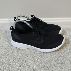 Oofos Womens Recovery Black OOMG Comfort Lace-Up Sneakers Shoes Size 9.5
